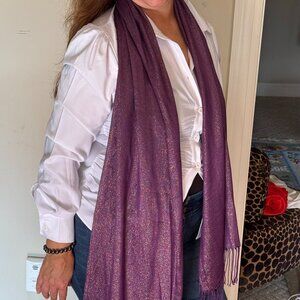 Festive Glitter Scarf -Purple